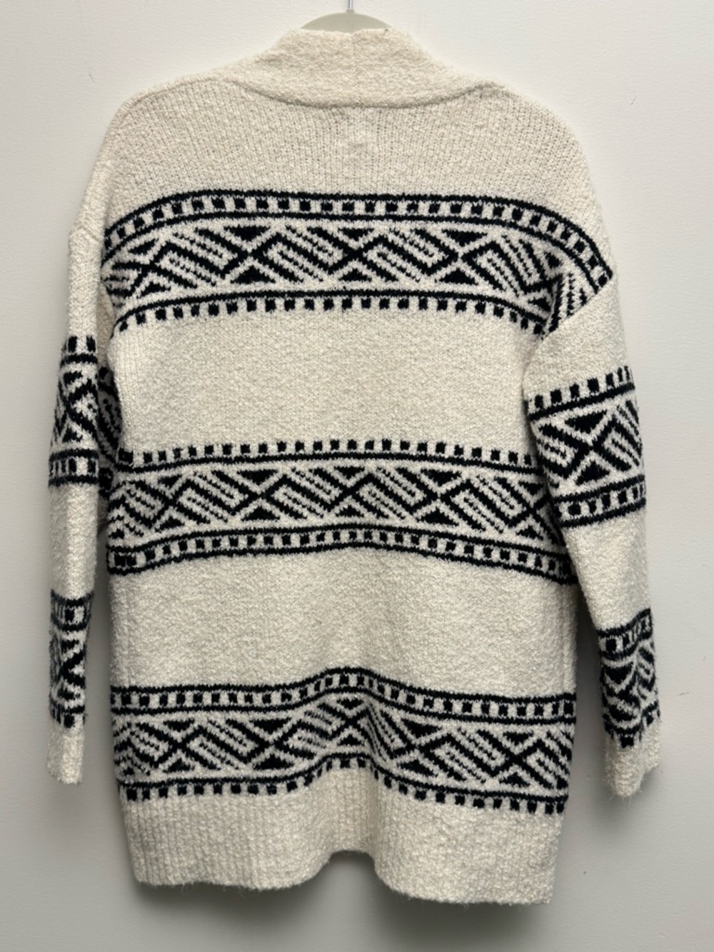 Joie Cream Cardigan with Black Geometric Trim - Picture 3 of 8
